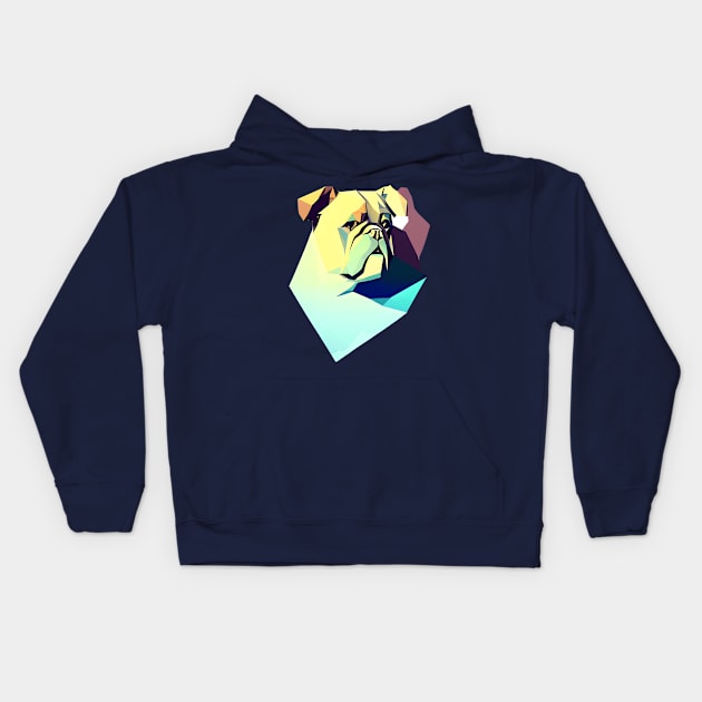 Bulldog polygon geometric Kids Hoodie by Rayrock76